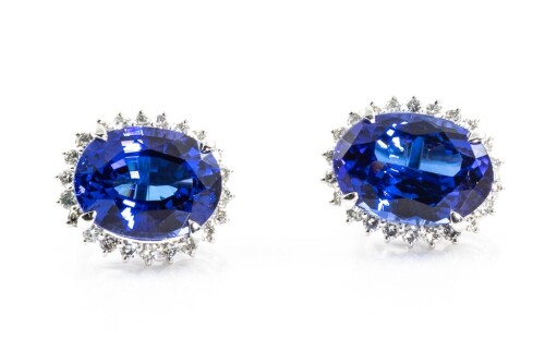 16.05ct Tanzanite and Diamond Earrings