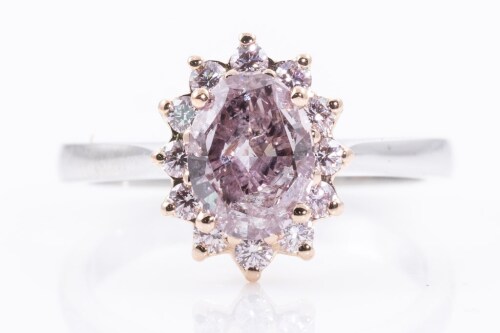 1.00ct Fancy Purple Pink Diamond Ring GIA