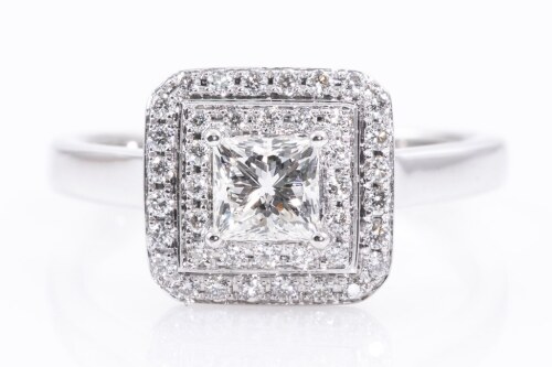 0.70ct Diamond Halo Ring