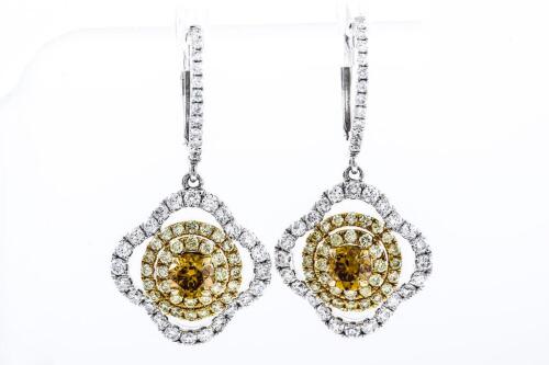 1.97ct Fancy Colour Diamond Earrings