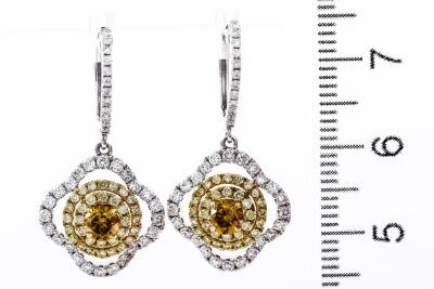 1.97ct Fancy Colour Diamond Earrings - 2