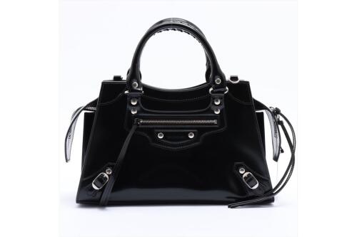 Balenciaga Neo Classic Small Top Handle Bag Patent Black