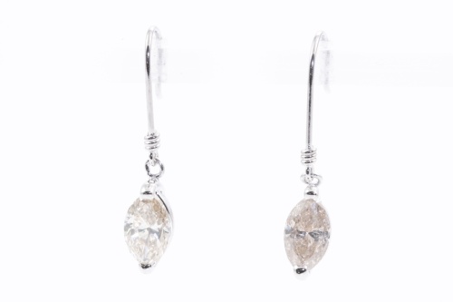 1.05ct Diamond Shepherds Hook Earrings