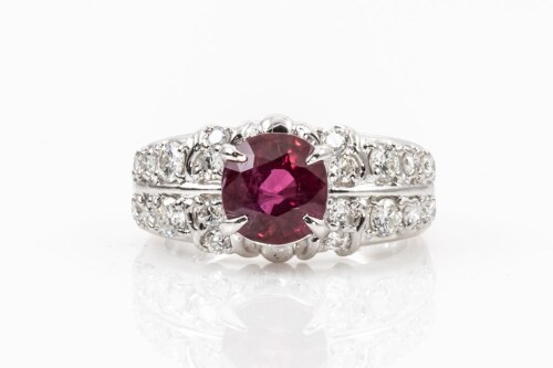 2.19ct Ruby and Diamond Ring GIA