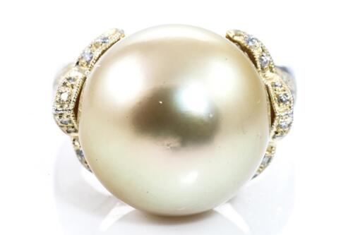 South Sea Pearl and Diamond Ring