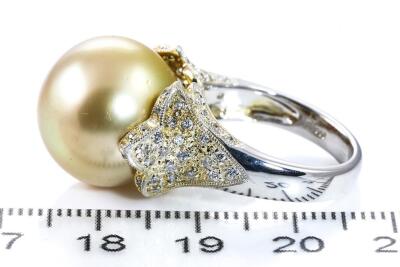 South Sea Pearl and Diamond Ring - 3