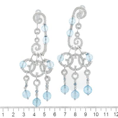 40.50ct Topaz and Diamond Earrings - 2