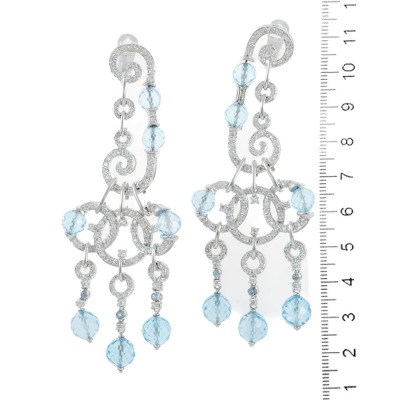 40.50ct Topaz and Diamond Earrings - 3