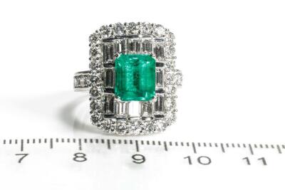 2.08ct Emerald and Diamond Ring - 2