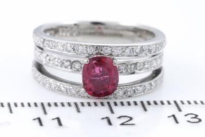 1.11ct Ruby and Diamond Ring - 2