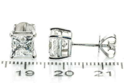 3.01ct Diamond Stud Earrings GIA D-E SI1 - 4