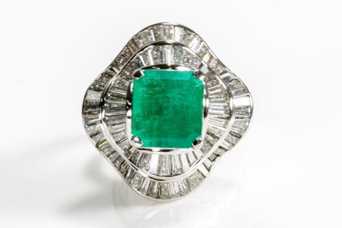 4.60ct Emerald and Diamond Ring