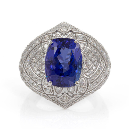 7.70ct Tanzanite and Diamond Ring