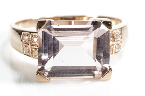 4.80ct Morganite and Diamond Ring