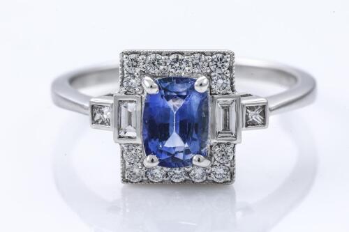 1.06ct Sapphire and Diamond Ring