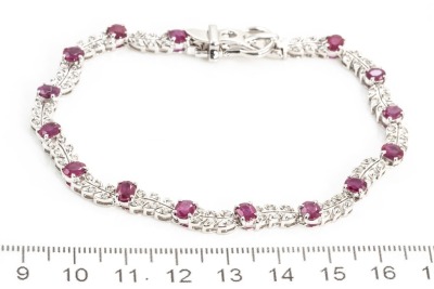 6.32ct Ruby and Diamond Bracelet - 2