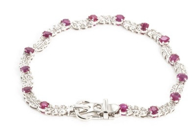 6.32ct Ruby and Diamond Bracelet - 5