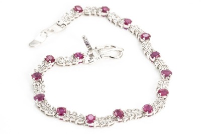 6.32ct Ruby and Diamond Bracelet - 8