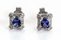 0.75ct Tanzanite and Diamond Earings