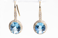 3.61ct Topaz and Diamond Earrings