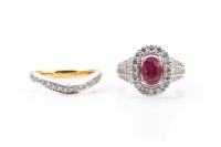 Ruby and Diamond Ring Set