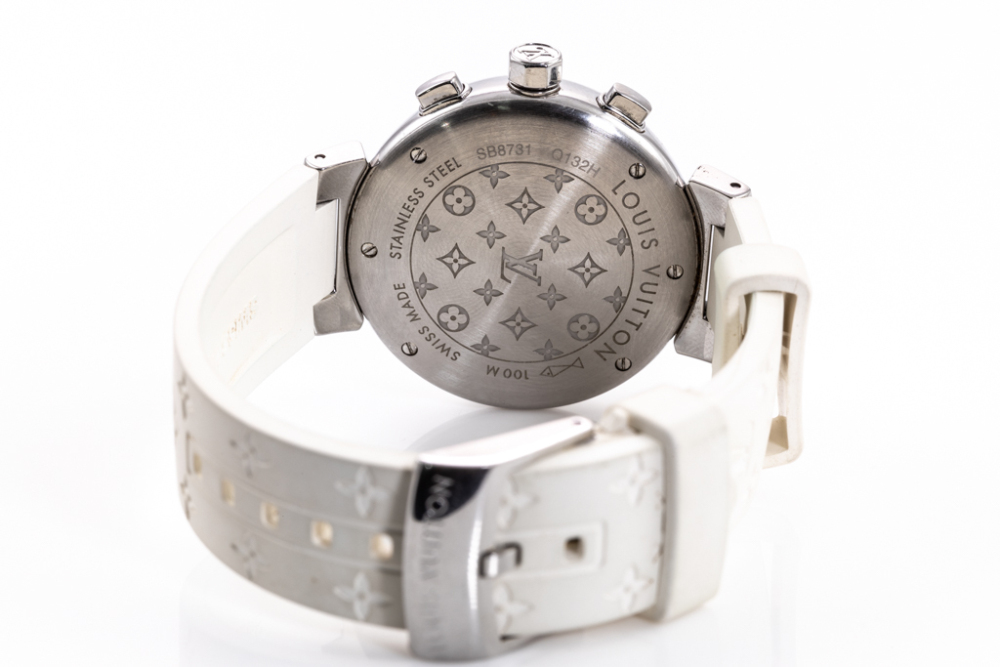 Louis Vuitton Tambour Lovely Cup Chronograph Quartz Watch Stainless Steel  and Ru