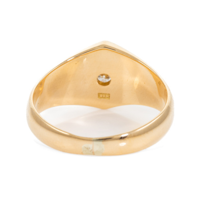 Diamond Signet Ring 18ct Yellow Gold - 4