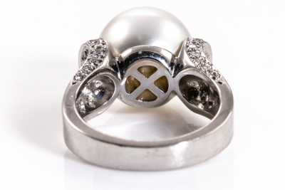 12.0mm South Sea Pearl and Diamond Ring - 6