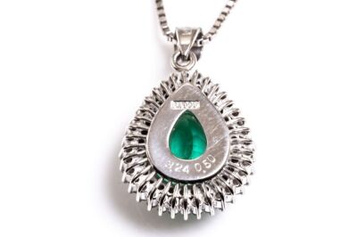 3.24ct Emerald and Diamond Pendant - 5