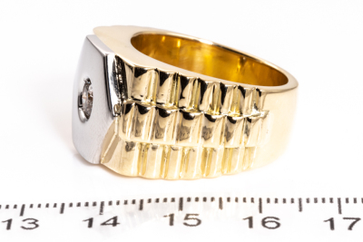 0.51ct Diamond Mens Gold Ring 53.4g - 3