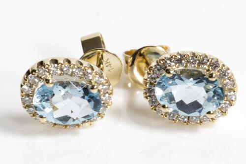 1.33ct Aquamarine and Diamond Earrings