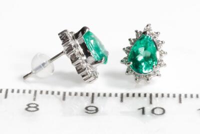 1.21ct Emerald and Diamond Earrings - 4