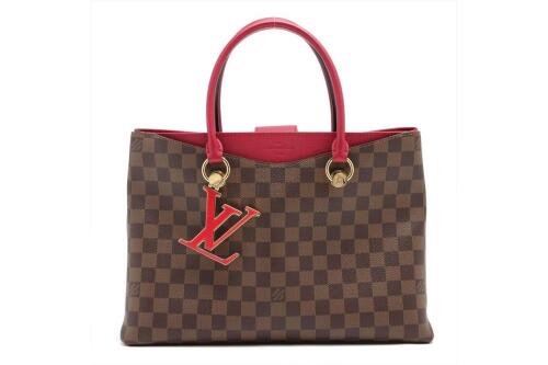 Louis Vuitton - Burgundy Damier Ebene Riverside Tote