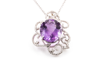 17.43ct Amethyst and Diamond Pendant - 2