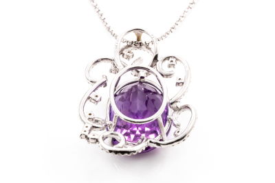 17.43ct Amethyst and Diamond Pendant - 5