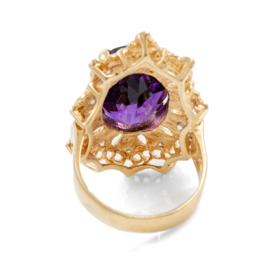 7.85ct Amethyst and Diamond Ring - 4