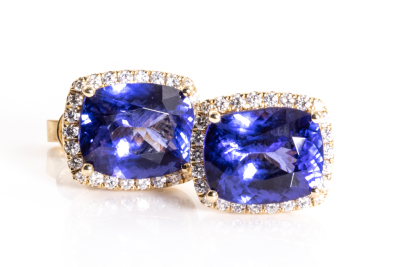 Tanzanite 7.71cts and Diamond Earrings - 6