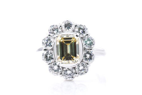 2.14ct Fancy Deep Yellow Diamond Ring
