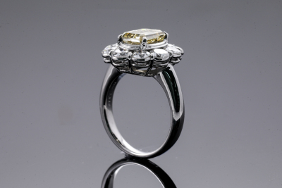 2.14ct Fancy Deep Yellow Diamond Ring - 6