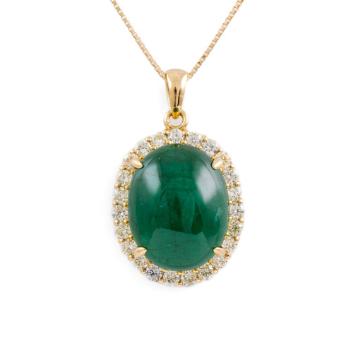 14.00ct Emerald and Diamond Pendant