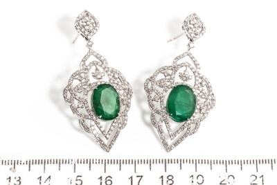8.95ct Emerald and Diamond Earrings - 5