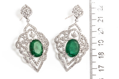 8.95ct Emerald and Diamond Earrings - 6