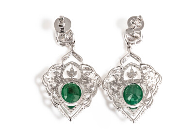 8.95ct Emerald and Diamond Earrings - 7