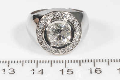 2.65ct Diamond Mens Ring GSL Plat 30.1g - 2