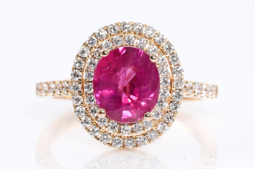 2.03ct Burmese Ruby and Diamond Ring GIA