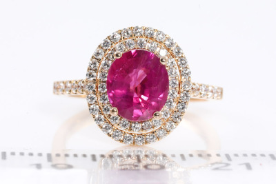 2.03ct Burmese Ruby and Diamond Ring GIA - 2