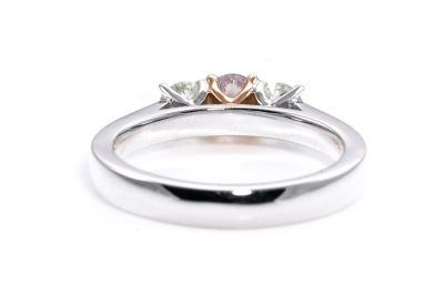 Natural Light Pink & white Diamond Ring - 5