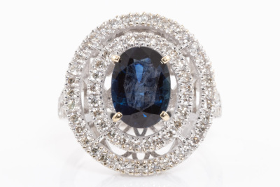 2.88ct Sapphire and Diamond Ring
