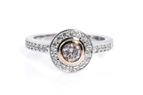 0.35ct Very Light Pink Diamond Ring GIA