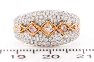 Pink Diamond Dress Ring - 3